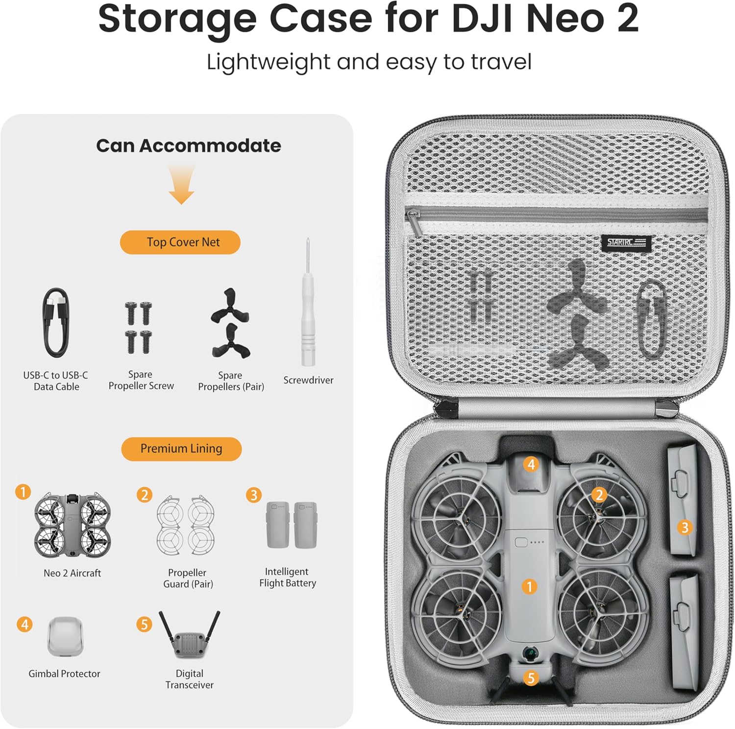 STARTRC Neo 2 Portable PU Shou - Drone Carrying Case ulasan dan harga