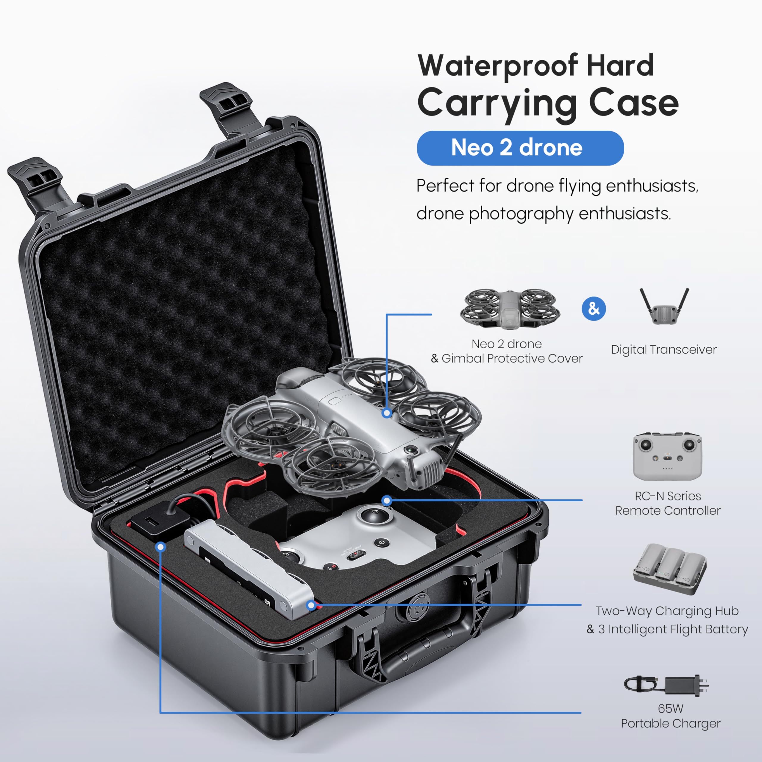 NEO 2 Case,Waterproof Hard Car - Drone Joystick Cover ulasan dan harga