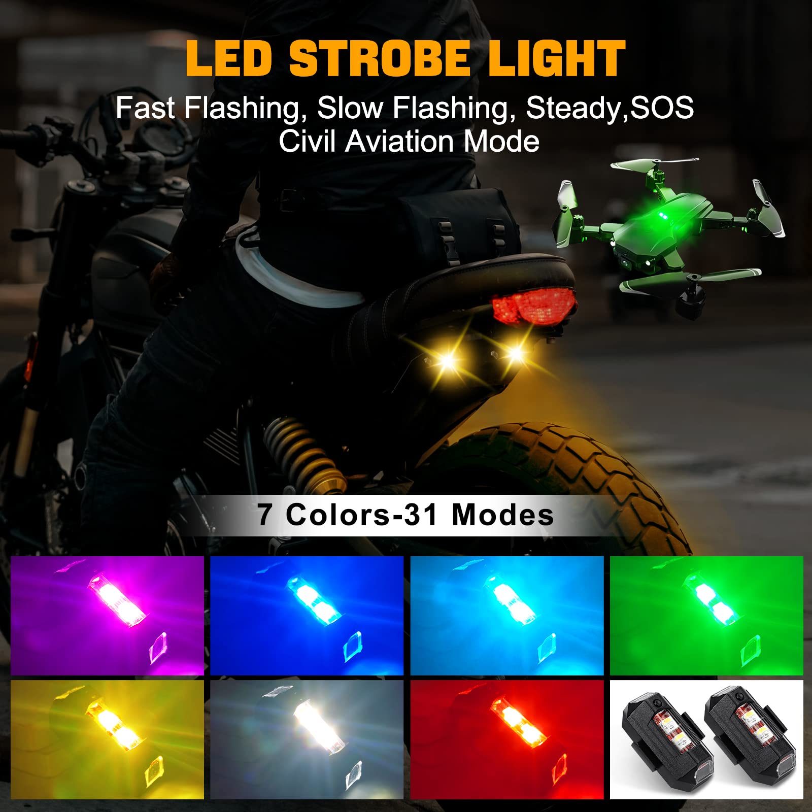 Motorcycle Lights Drone Strobe - Drone Strobe Light ulasan dan harga