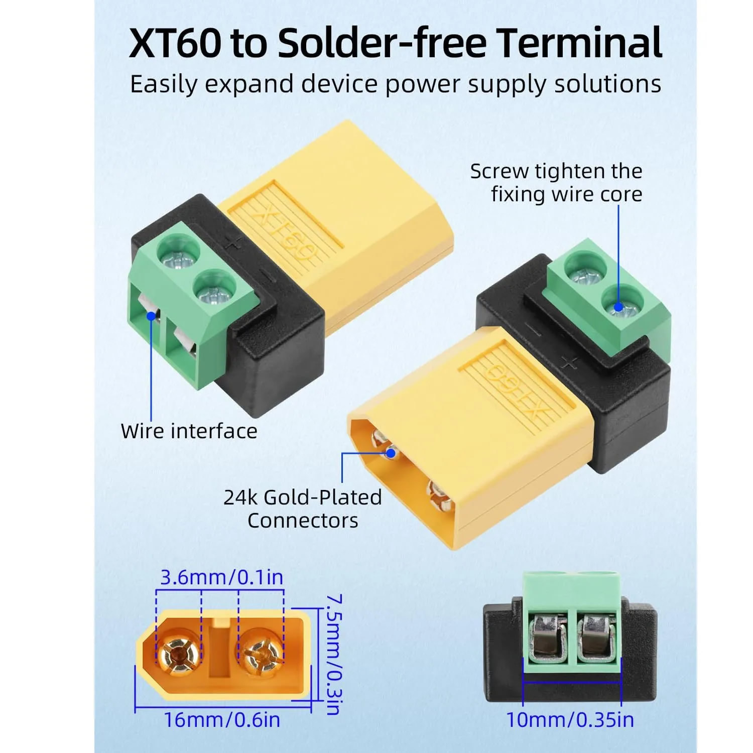 Solderless 2 Pin to XT60 Male  - Drone Solar Charger ulasan dan harga